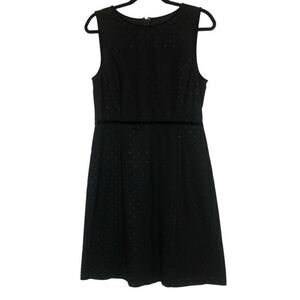 Talbots Classic Ponte Knit with Velvet Polka Dots Fit and Flare Dress Size 10